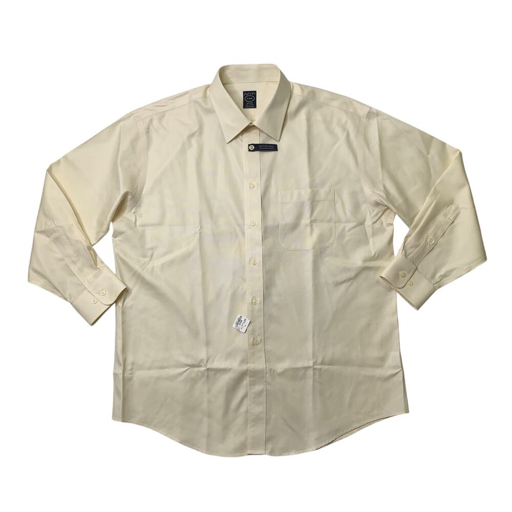 Joseph & Feiss Shirt Mens 17 Cream 80s 2 Ply Cotton Non Iron Dress *READ